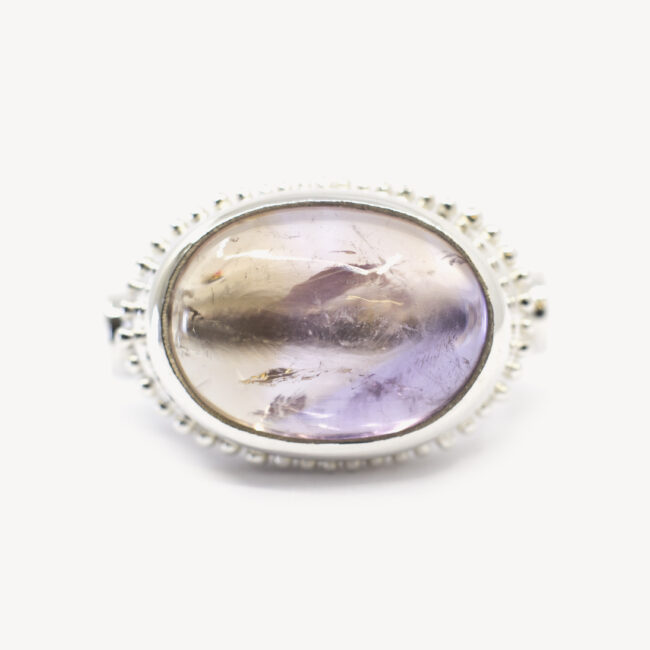 silver ring with ametrine