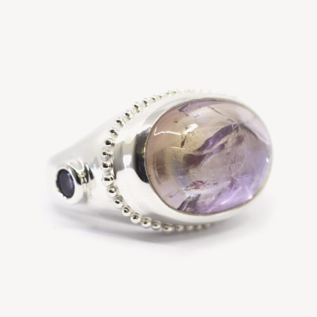 silver ring with ametrine