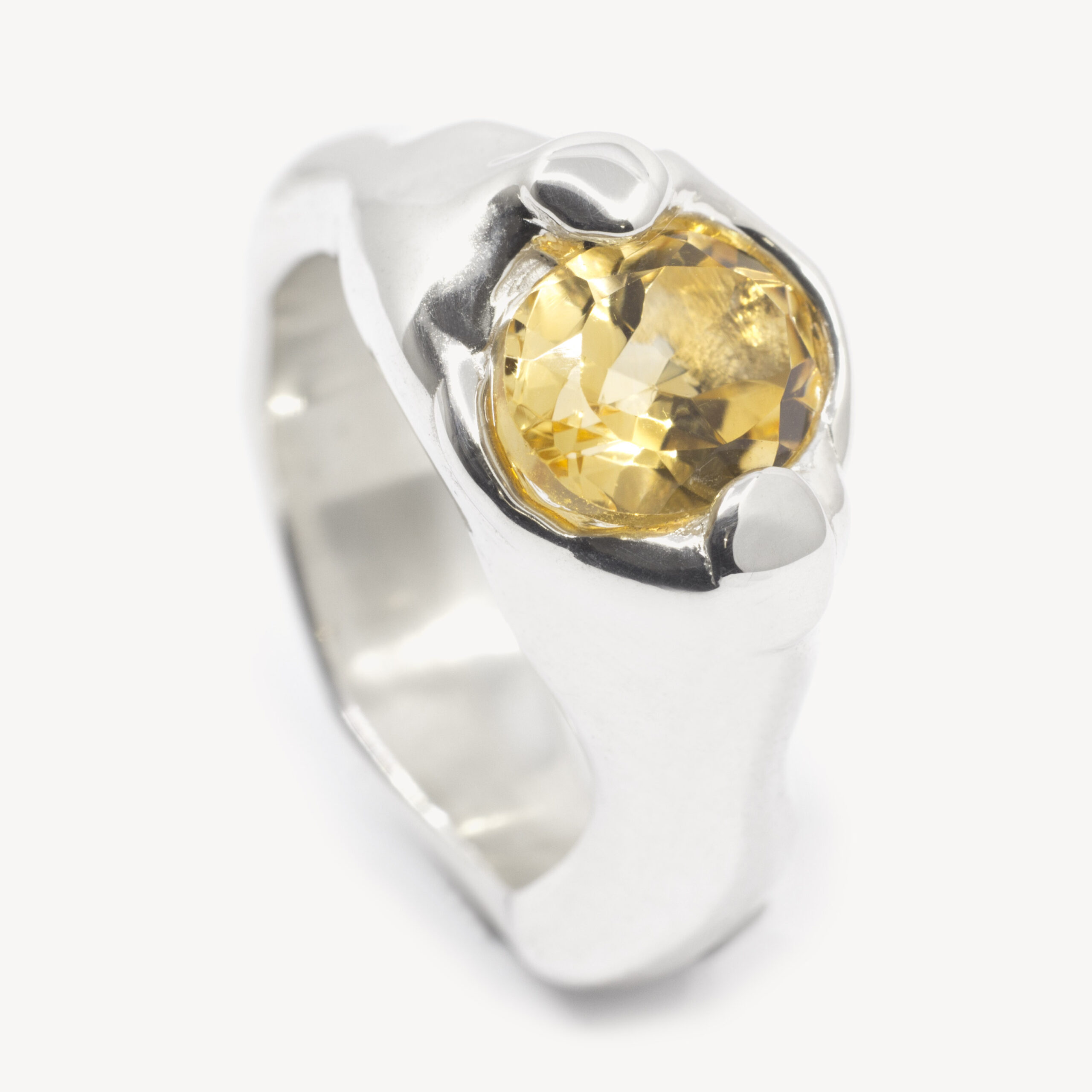 silver citrine ring