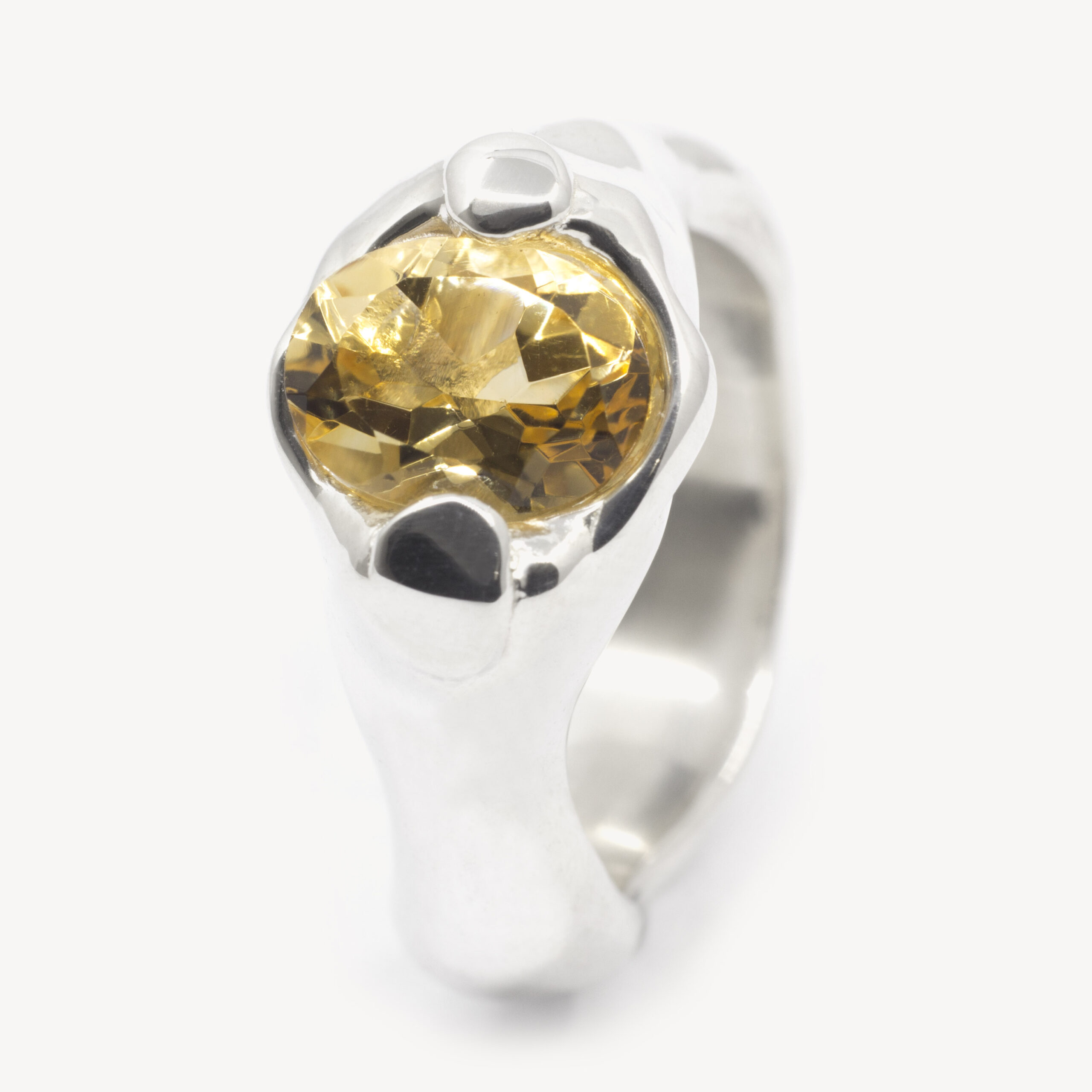 silver citrine ring