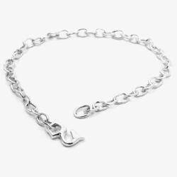 Srebrny naszyjnik łańcuch z zapięciem w kształcie skoczka szachowego, ręcznie wykonana biżuteria męska i damska, srebro 925